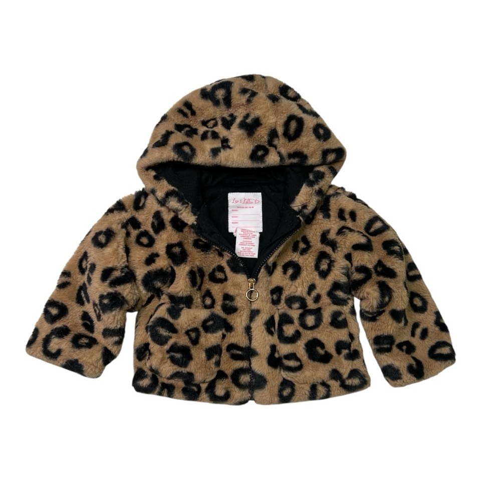 Liv and Lotti Cozy Leopard Print Kids Teddy Jacket